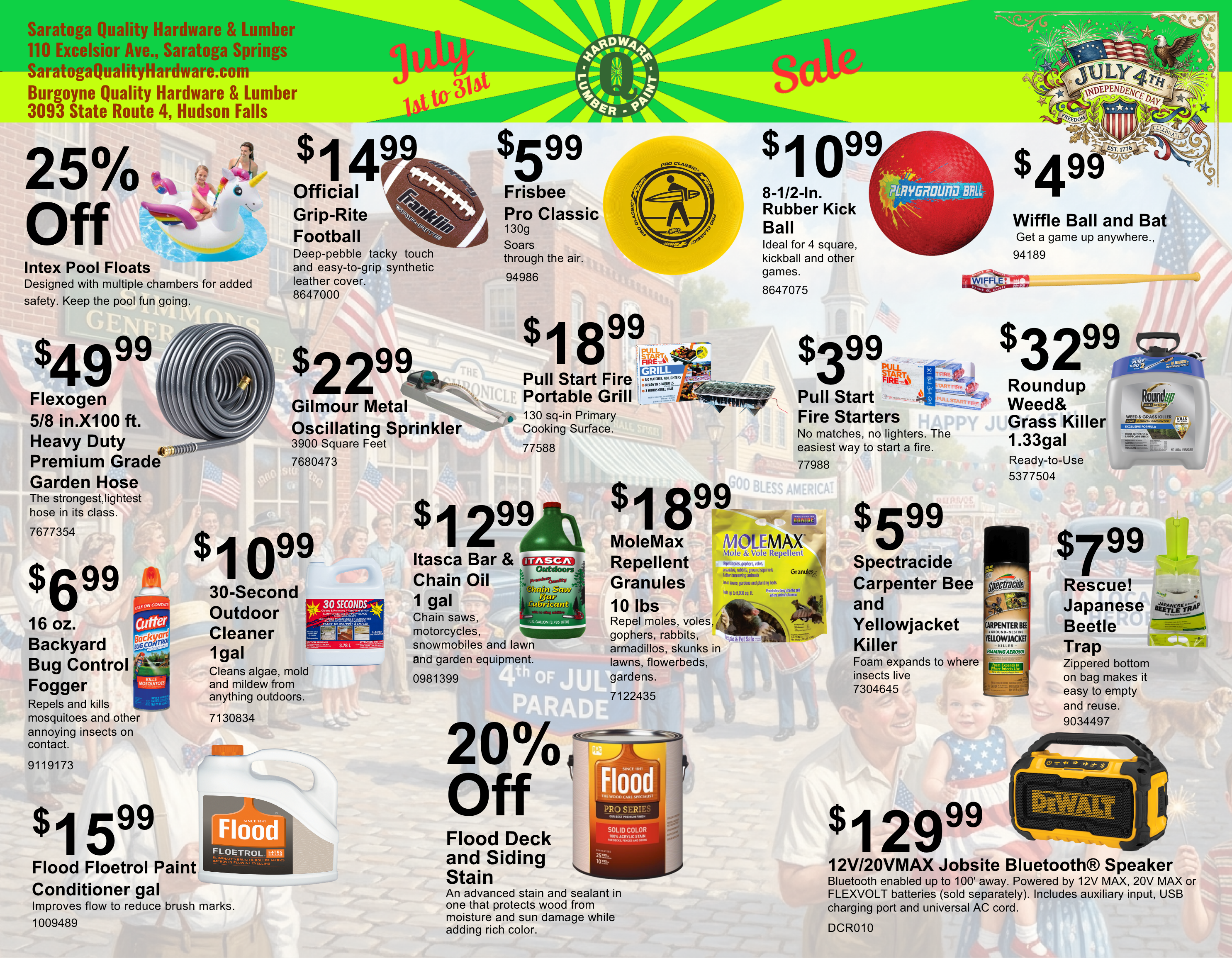 Items on sale in July